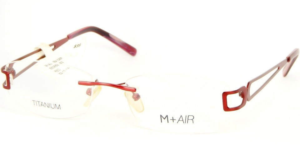 NEW W/ TAG M+AIR MA106 RED Rimless EYEGLASSES GLASSES MAIR 52-17-140mm - $59.93