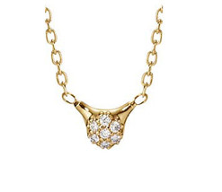 PET009 14K Gold Two Raindrop End Pendant with Cluster Rhinestone Pendant - $340.99