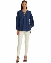 MSRP $145 Ralph Lauren Lace-Up Double-Faced Tunic Sail Navy Size Small - $34.28