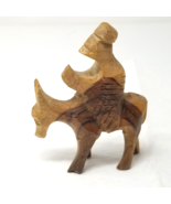 Saint Joseph Riding a Donkey Figurine Egyptian Small Carved Dual Color 1... - $15.15