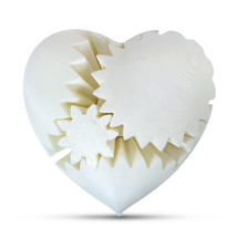 LeLuv Large 3D Printed Heart Gear Twister Brain Teaser Toy Nerd Gift, White - £23.97 GBP