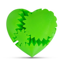 LeLuv Large 3D Printed Heart Gear Twister Brain Teaser Toy Nerd Gift, Green - $29.99
