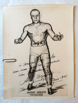 Albert Arnaud–Wrestling–Signed &amp; Dedicated Postcard/Photo Lifting Signed - 1947 - $155.39