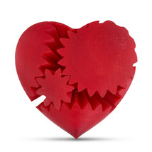 LeLuv Large 3D Printed Heart Gear Twister Brain Teaser Toy Nerd Gift, Red - £23.97 GBP
