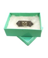 935 Austrian Sterling Sweater Pin, Black Enamel, Monogrammed, Pavé, #JWL... - $465.51 MXN