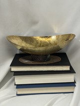 1950 Brass Footed Centerpiece Bowl MCM Woven Metal - Modern Unique - £47.77 GBP