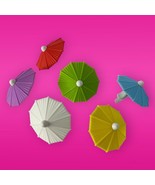 Fun Beach Party Wine Glass Markers - Set of 6 Vibrant Umbrella Drink Charms - $7.92