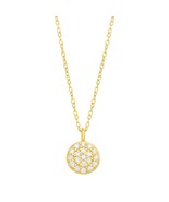 0.15CT Moissanite Redonda Colgante Círculo Cadena En 14K Amarillo Oro Plata - $91.05
