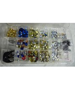 Craft Box 18 Grids Clear Plastic Organizer Box with Sequins Nails Snaps Etc - £7.69 GBP