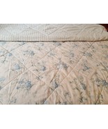 Vintage Laura Ashley Blue Multi  Floral Striped Comforter FULL Quilted 8... - £79.66 GBP