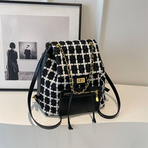 Korean Style Fashion Small Plaid Backpack Leisure Travel Versatile 2024 Spring T - £32.99 GBP
