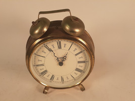 Vintage United Novelty Peg Leg &#39;Alarm&#39; Desk Clock, Running, 11&quot; dia. - £28.88 GBP