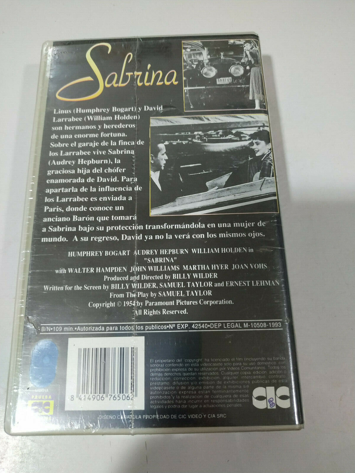 Sabrina Humphrey Bogart Audrey Hepburn - VHS Film Tape Espagnol Item image 2