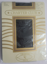 Vintage Charter Club Pantyhose Womens Size A Jet Black Opaque Nylon 1985... - $10.39