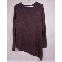 Apt 9 Women&#39;s Brown &amp; Burgandy Sequined Lined Blouse Size Large - £11.67 GBP