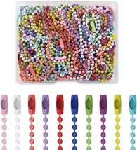 100 Ball Key Chains Mixed Keychain Making DIY 2.4mm 4.72&quot; Bead Chains Lot - $16.82