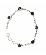 appealing Garnet 925 Solid Sterling Silver Red Bracelet genuine generall... - $35.63