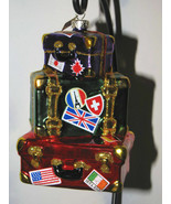 Rare Christopher Radko 5&quot; Xmas Ornament Vacation Travel Steamer Trunks S... - £137.60 GBP