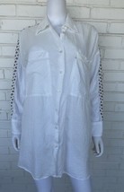Koch White Long Sleeve Tunic Top Laser Cut Detail Lightweight Cotton Siz... - $47.36