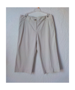 Ann Taylor Beige Crop Pants Women size 8 Long Shorts Straight Leg Stretc... - £6.52 GBP