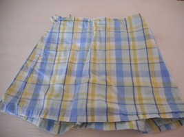 Green Blue White Plaid Gymboree Small (3 years) skort 100% cotton pull on - $7.19