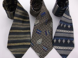 Set Of 3 Imported Silk Ties 2 Geoffrey Beene And 1 Guess Nwotip - £11.79 GBP