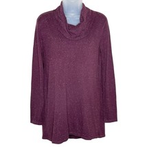 J. JILL maroon purple speckle confetti cowl neck tunic sweater size xs w... - $19.35