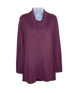 J. JILL maroon purple speckle confetti cowl neck tunic sweater size xs w... - $19.35