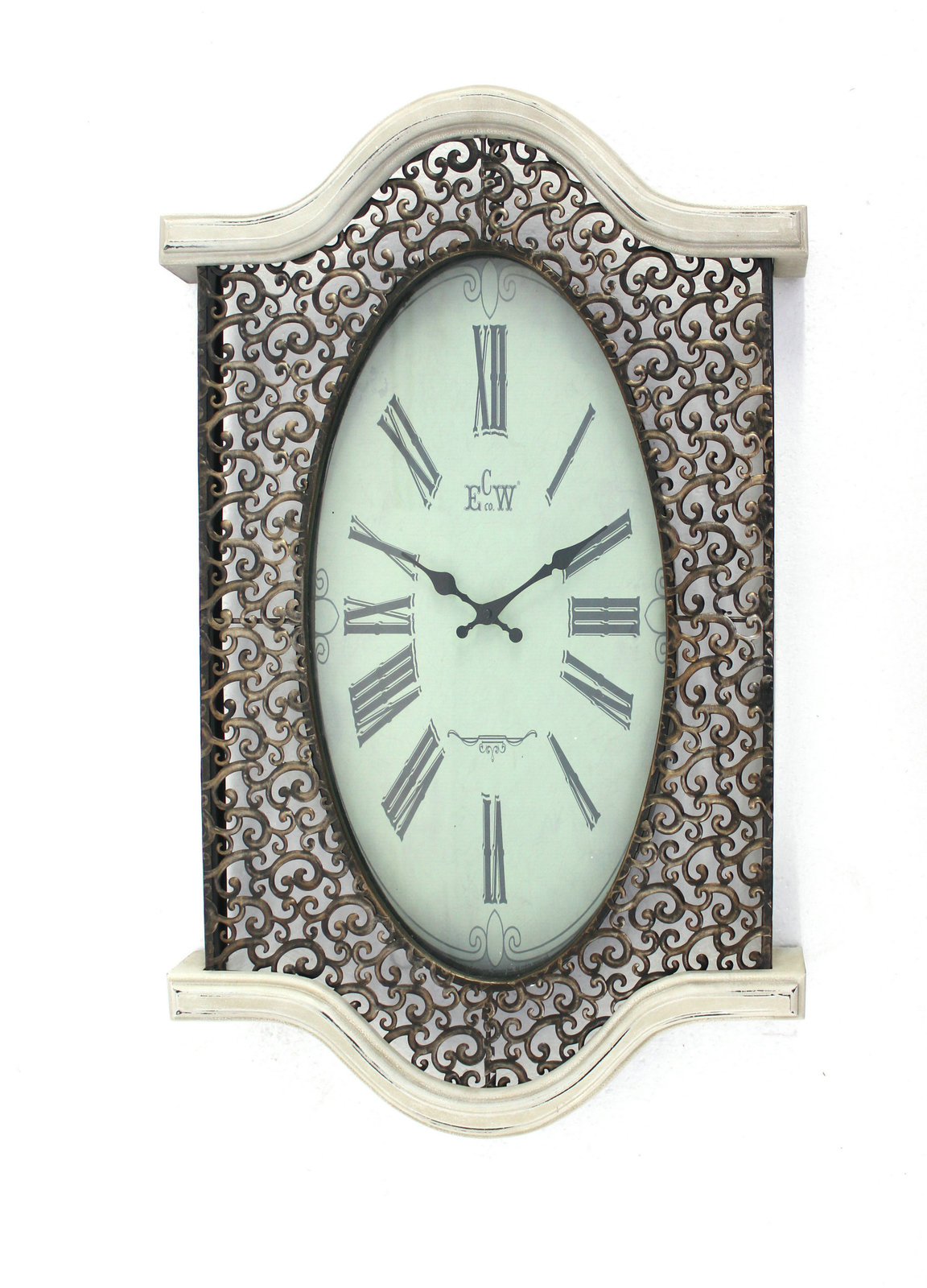 Primary image for 20" Novelty White Glass Analog Wall Clock