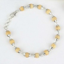 Tulsi Beads Bracelet In Silver Self Design Caps - £38.89 GBP