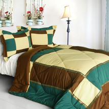 [Elegant Art] Quilted Patchwork Down Alternative Comforter Set (Twin Size) - £52.11 GBP