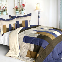 [Composing a Life] Quilted Patchwork Down Alternative Comforter Set (Twin Size) - £51.95 GBP