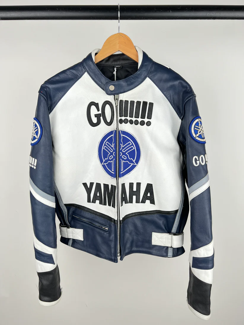 Men Motorcycle Racing Yamaha Leather Jacket Genuine Cowhide Leather All ... - $190.00
