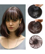 Women Genuine Human Hair Topper Clip Wigs Hairpiece Toupee Top Pieces Wi... - $7.43+