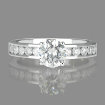 1.75Ct Simulated Diamond White Gold Plated Channel Set Engagement Ring in Size 5 - £107.69 GBP