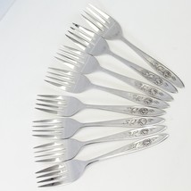 Oneida My Rose Salad Forks 6 1/4&quot;  Community Stainless Lot of 8 - £23.14 GBP