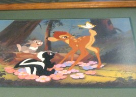 Vintage Disney Store Commemorative Lithograph 1997 Bambi Thumper Framed ... - $24.69