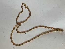 Estate Napier Signed Long Flat Oval Goldtone Chain Necklace – 24 inches long  x - £8.86 GBP