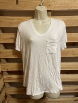 Adyson Parker Plain White T-Shirt Pocket Woman&#39;s Size Large KG JD - $11.88