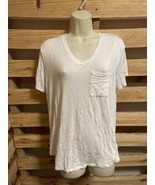 Adyson Parker Plain White T-Shirt Pocket Woman&#39;s Size Large KG JD - £9.38 GBP