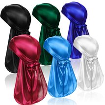 ASKNOTO 6 Pcs Silky Durag Headwraps Dorag for Men Women Waves, Durags Pack with  - £15.71 GBP