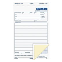 TOPS 3868 Snap-Off Job Work Order Form, 5 2/3&quot; x 8 5/8&quot;, Three-Part Carb... - $27.99