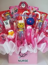 MEDICAL Candy Bouquet Extra LG Pink- Dr, Nurse,Tech, Staff - Can be Pers... - £62.92 GBP