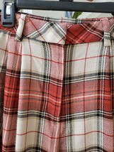 H&amp;M Womens Red White Plaid Pockets Casual Outdoor Belt Loops Pants Size 10 - $28.00