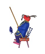 Martin Melchor Folk Art Oaxacan Alebrije Wooden Figurine Goat Fishing On... - $129.99