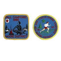 Vtg 1990 BSA Patch Lot Moore District Fall Camporee Fun Fitness Spring Camporee - £9.68 GBP