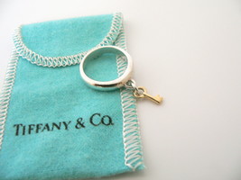 Tiffany &amp; Co Silver 18K Gold Key Dangling Dangle Ring Band Sz 6.75 Gift ... - £358.98 GBP