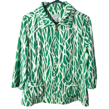 Chicos 2 Neema Jacket Zip Green Pockets Women Size L Stretch Zenergy - £24.58 GBP