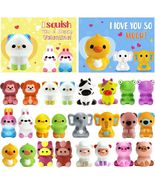 BOMLY 24 Pack Valentines Day Animal Squishy Toys Cards for Kids Classroom - $286.72 MXN