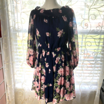 Premier Amour Floral Dress Womens Size 10 NWT Blue Off Shoulder Lined $79 - £24.87 GBP